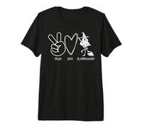 Peace Love Flamingoween Blanco Acuarela Flamenco Camiseta Premium