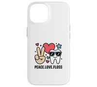 Peace Love Floss Higienista Dental Asistente Dentista Carcasa para iPhone 14
