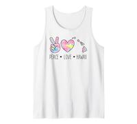 Peace Love Hawaii Acuarela Corazón Isla Aloha Art Design Camiseta sin Mangas