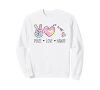 Peace Love Hawaii Acuarela Corazón Isla Aloha Art Design Sudadera