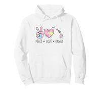 Peace Love Hawaii Acuarela Corazón Isla Aloha Art Design Sudadera con Capucha