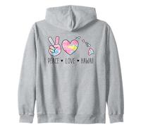 Peace Love Hawaii Acuarela Corazón Isla Aloha Art Design Sudadera con Capucha