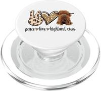 Peace Love Heifer Scottish Highland Cow Lover PopSockets PopGrip para MagSafe
