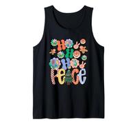 Peace Love Hippie Decor Groovy and Bright Hohoho Christmas Camiseta sin Mangas