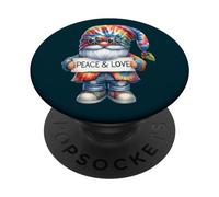 Peace Love Hippie Gnomes For Hippie Mom Summer Vacation PopSockets PopGrip Adhesivo
