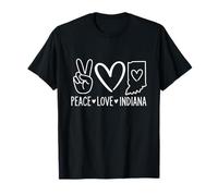 Peace Love Indiana Home State Indiana Pride Camiseta