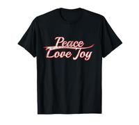 Peace Love Joy Positive Vibes Holiday Season Vintage Varsity Camiseta