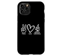 Peace Love Laboratory Lab Investigación Tech Semana Médica Divertido Carcasa para iPhone 11 Pro