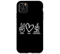 Peace Love Laboratory Lab Investigación Tech Semana Médica Divertido Carcasa para iPhone 11 Pro MAX