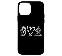 Peace Love Laboratory Lab Investigación Tech Semana Médica Divertido Carcasa para iPhone 12 Mini