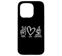 Peace Love Laboratory Lab Investigación Tech Semana Médica Divertido Carcasa para iPhone 15 Pro