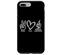 Peace Love Laboratory Lab Investigación Tech Semana Médica Divertido Carcasa para iPhone 7 Plus/8 Plus