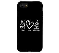 Peace Love Laboratory Lab Investigación Tech Semana Médica Divertido Carcasa para iPhone SE (2020) / 7/8