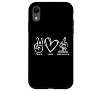 Peace Love Laboratory Lab Investigación Tech Semana Médica Divertido Carcasa para iPhone XR