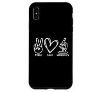 Peace Love Laboratory Lab Investigación Tech Semana Médica Divertido Carcasa para iPhone XS MAX