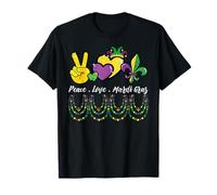 Peace Love Mardi Gras Beads Fat Tuesday NOLA Mujeres Hombres Niños Camiseta