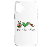 Peace Love Mexico, Mexican Gifts Souvenir Mexico Reminder Carcasa para iPhone 16 Plus