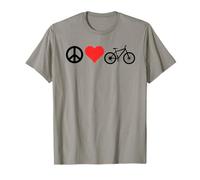 Peace Love Mountain Bikes Funny Retro MTB Biking Camiseta