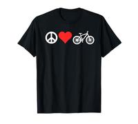 Peace Love Mountain Bikes Funny Retro MTB Biking Camiseta