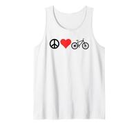 Peace Love Mountain Bikes Funny Retro MTB Biking Camiseta sin Mangas