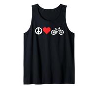 Peace Love Mountain Bikes Funny Retro MTB Biking Camiseta sin Mangas