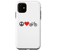 Peace Love Mountain Bikes Funny Retro MTB Biking Carcasa para iPhone 11