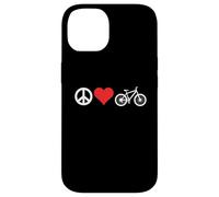 Peace Love Mountain Bikes Funny Retro MTB Biking Carcasa para iPhone 14