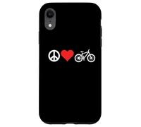 Peace Love Mountain Bikes Funny Retro MTB Biking Carcasa para iPhone XR