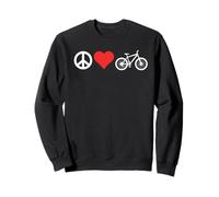 Peace Love Mountain Bikes Funny Retro MTB Biking Sudadera