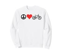 Peace Love Mountain Bikes Funny Retro MTB Biking Sudadera