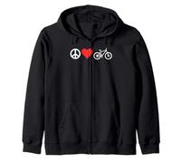 Peace Love Mountain Bikes Funny Retro MTB Biking Sudadera con Capucha