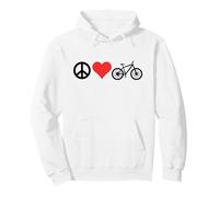 Peace Love Mountain Bikes Funny Retro MTB Biking Sudadera con Capucha
