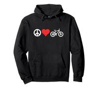Peace Love Mountain Bikes Funny Retro MTB Biking Sudadera con Capucha