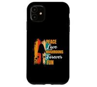Peace Love Mushrooms para Siempre Divertidos Forrajes de Carcasa para iPhone 11