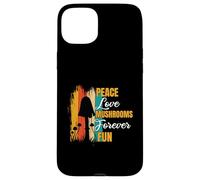 Peace Love Mushrooms para Siempre Divertidos Forrajes de Carcasa para iPhone 15 Plus