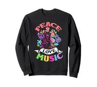 Peace Love Music Hippie años 60 y 70 Flower Power Sudadera