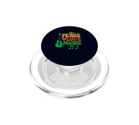 Peace Love Music Retro Hippie Vibes Guitarra 60s 70s Estilo PopSockets PopGrip para MagSafe