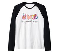 Peace Love Namaste Mandala Signo OM Amante Yoga Alma Hippie Camiseta Manga Raglan