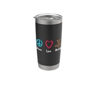 Peace Love Patines de Hockey sobre Hielo Vaso térmico de acero inoxidable de doble pared