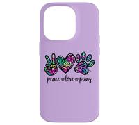 Peace Love Paws Graphic For Women Dog Mom and Animal Lover Carcasa para iPhone 14 Pro