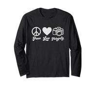 Peace Love Photography Cámara Minimalista Fotógrafo Hombres Manga Larga