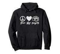 Peace Love Photography Cámara Minimalista Fotógrafo Hombres Sudadera con Capucha