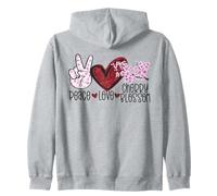 Peace Love, Rama de Cerezo, Flor de Sakura, Floral japonés Sudadera con Capucha