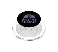 Peace Love Reiki Curación Espiritual Chakra Qi Sanador Holístico PopSockets PopGrip para MagSafe