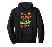 Peace Love Repeat, Retro, Vintage, Hippie Sudadera con Capucha