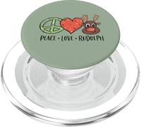 Peace Love & Rudolph Reindeer Christmas Xmas Kids Girls PopSockets PopGrip para MagSafe