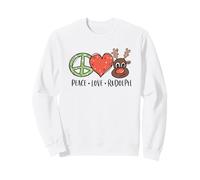 Peace Love & Rudolph Reindeer Christmas Xmas Kids Girls Sudadera