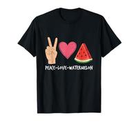 Peace Love Sandía Divertido Verano Fruta Amante Gráfico Camiseta