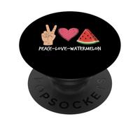 Peace Love Sandía Divertido Verano Fruta Amante Gráfico PopSockets PopGrip Adhesivo