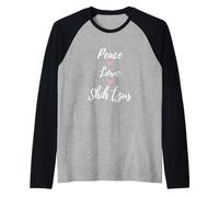 Peace Love Shih Tzus Raza de Perro Dueño de Mascota Cita Camiseta Manga Raglan